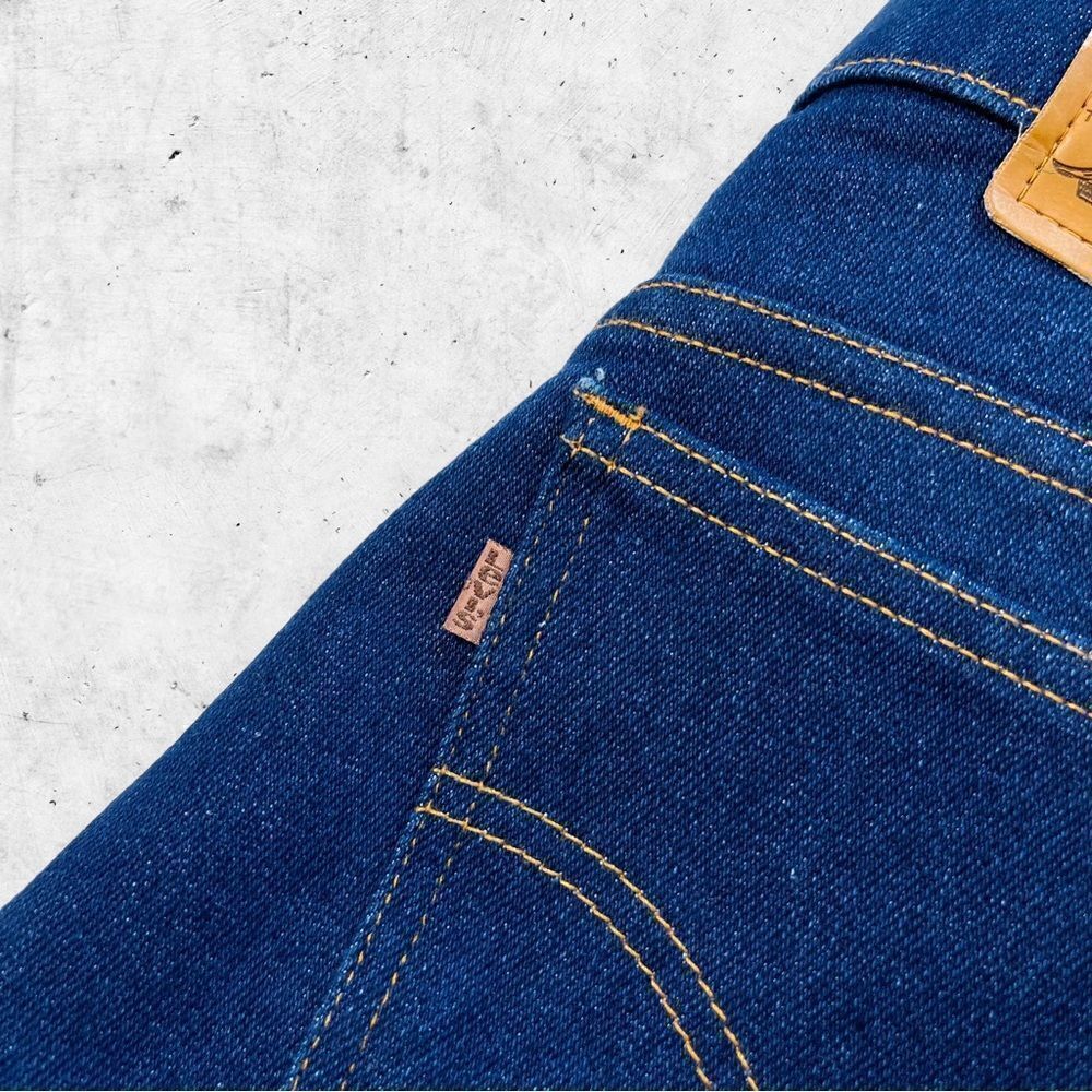 Vtg 80s Levi's 547 Gold Tab Dark Wash, Relaxed Flare, Stretch, Hippie 70s, 36 - Picture 8 of 9